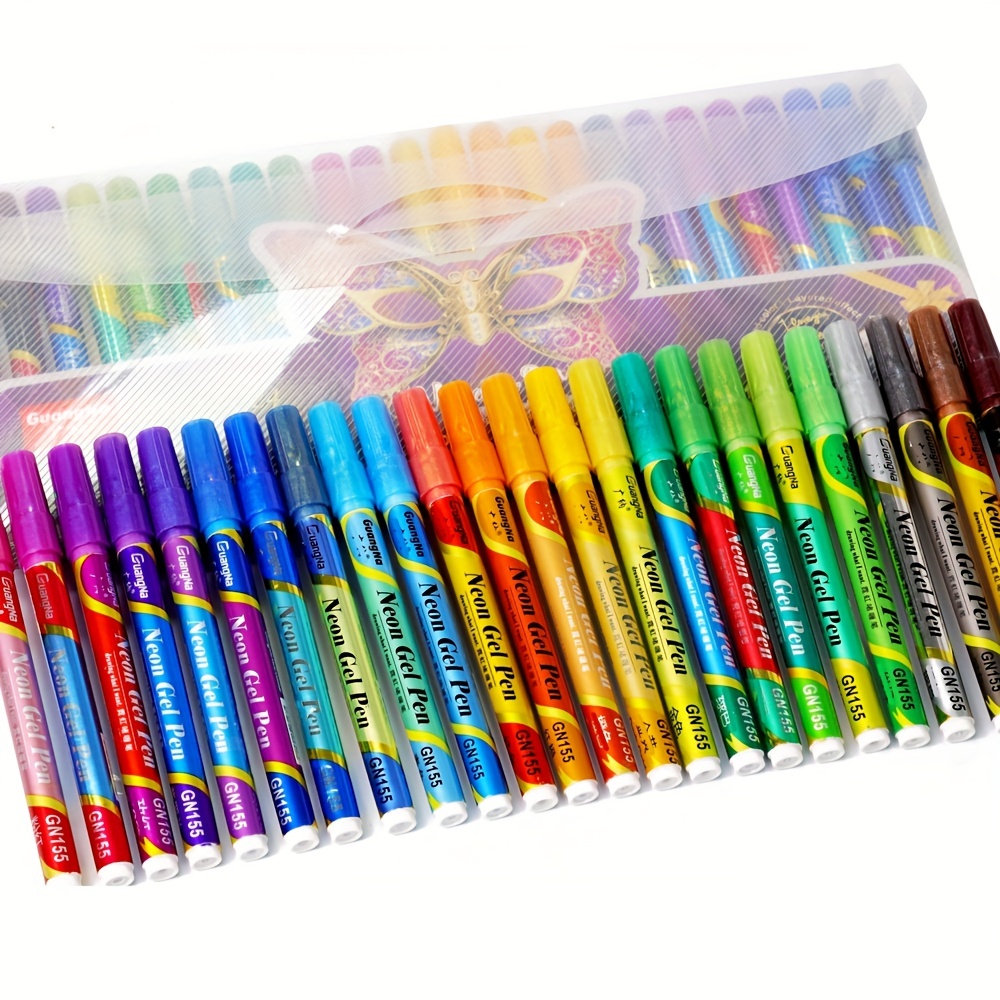 18 Vibrant Neon Gel Pens Perfect For Office School Kids - Temu Germany