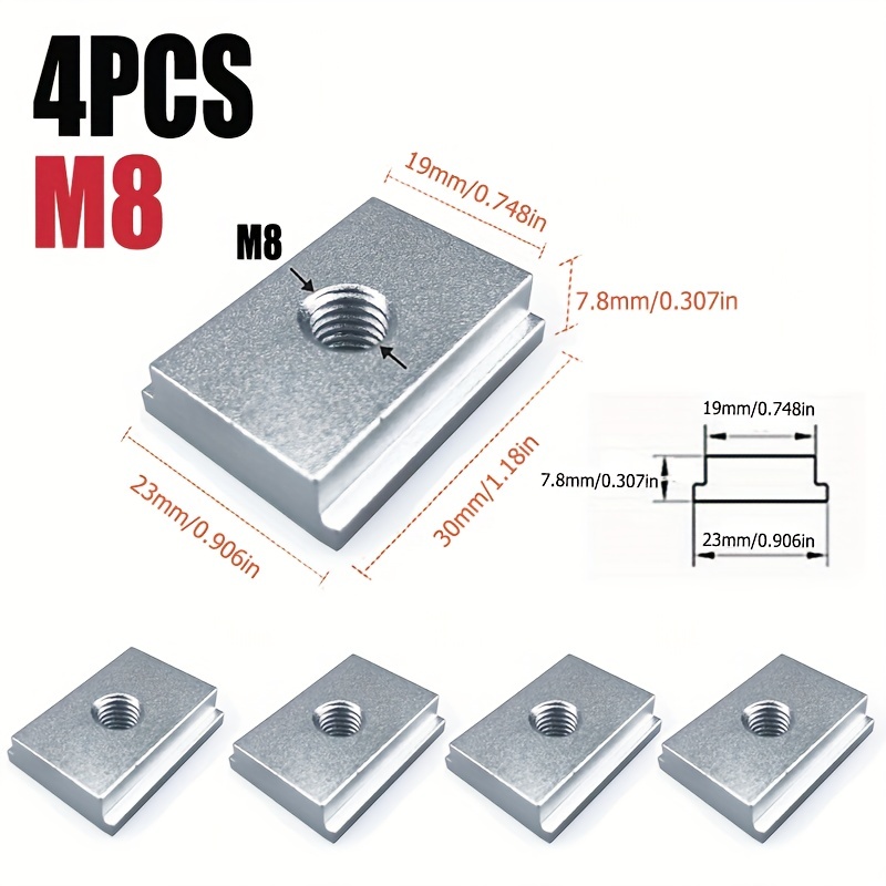 M 8 T track Slider Sliding Nut Aluminum Alloy T Slot Nut - Temu