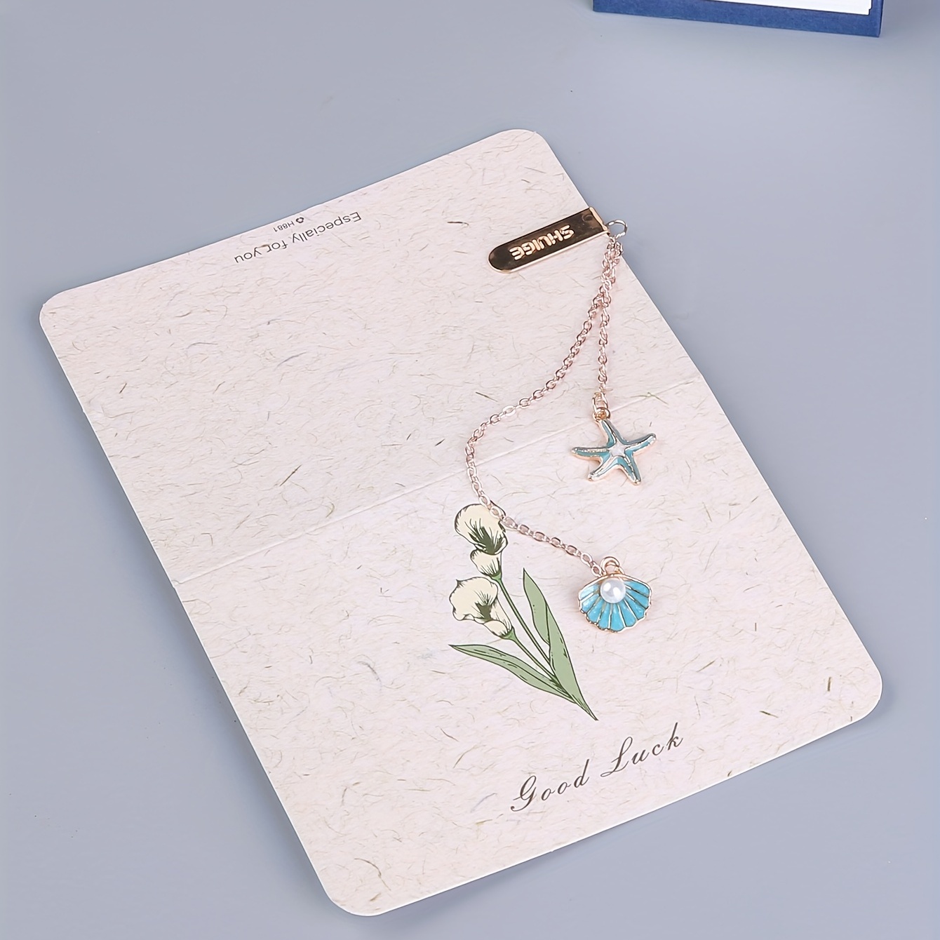 Small Blue Shell Starfish Pendant Bookmark - Temu
