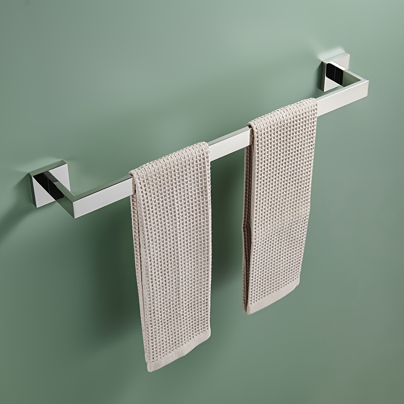 Toallero de baño, toallero de acero inoxidable, soporte para toallas de  barra individual, barra de toalla montado en la pared, ahorra espacio  soporte