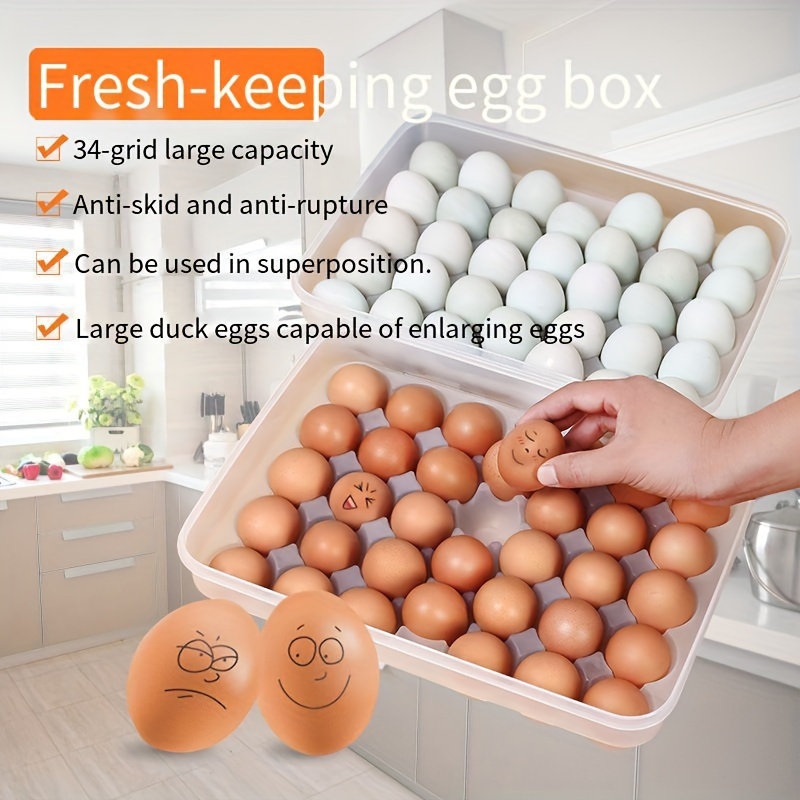 Single Layer Pp Material Portable Egg Dumpling Storage Box - Temu