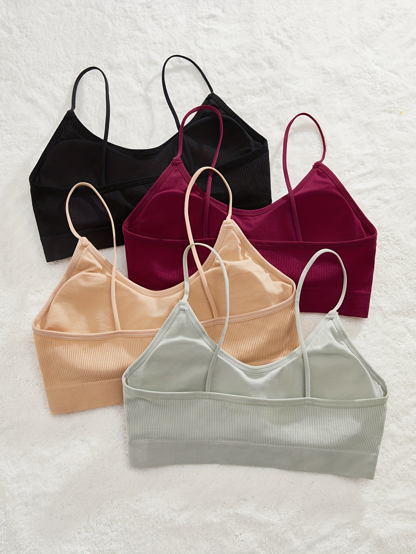 Simple Solid Wireless Bra Comfy Breathable Stretch Intimates - Temu