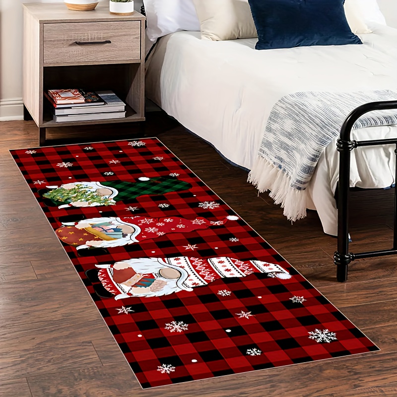 Plaid Christmas Gnome Pattern Floor Mat, Soft Anti-fouling Anti-slip Waterproof  Mat, Suitable For Living Room Kitchen Bedroom Laundry Room, Machine  Washable, Room Decor, Home Decor - Temu