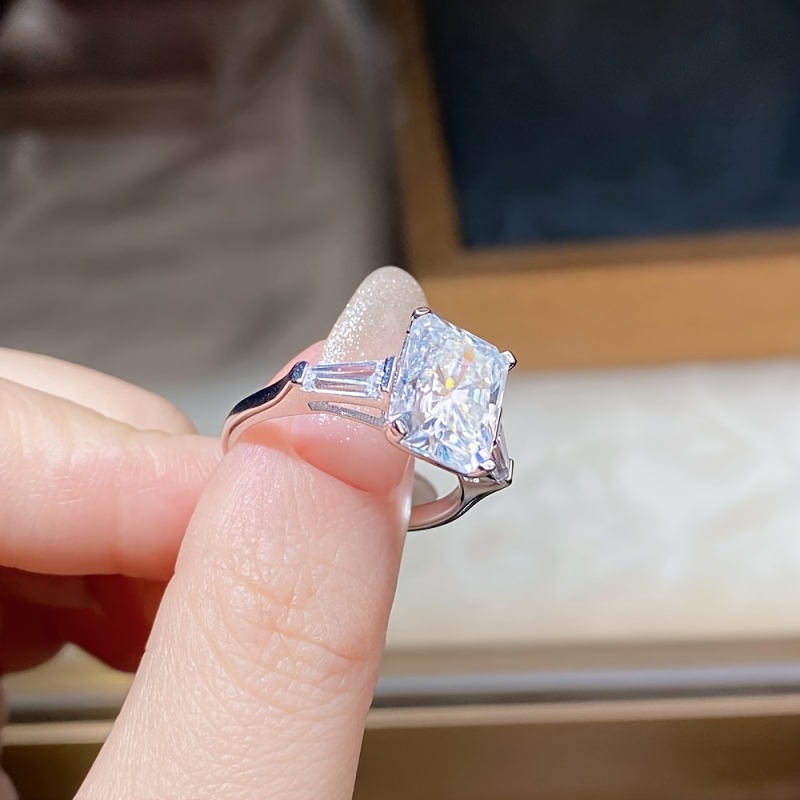 4.09ct モアッサナイト S925 スターリングシルバー エタニティ リング