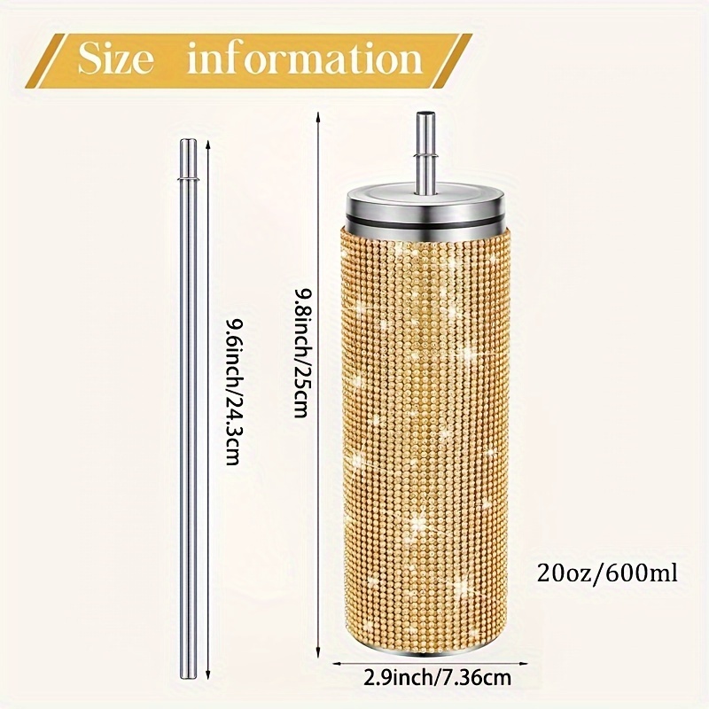 Bling Thermal Bottle Double Stainless Steel Water Cup - Temu