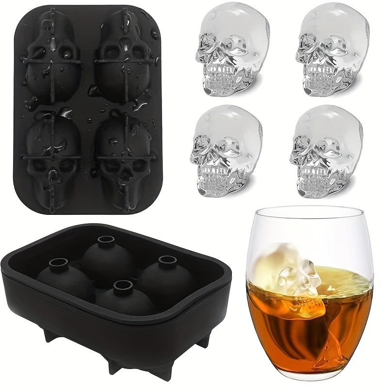 Ice Cube Tray, Silicone Ball Whiskey Ice Ball Maker With Lid And Large  Square Ice Cube Mold Funny Mold For Cocktail And Bourbon - Reusable And Bpa  Free - Temu
