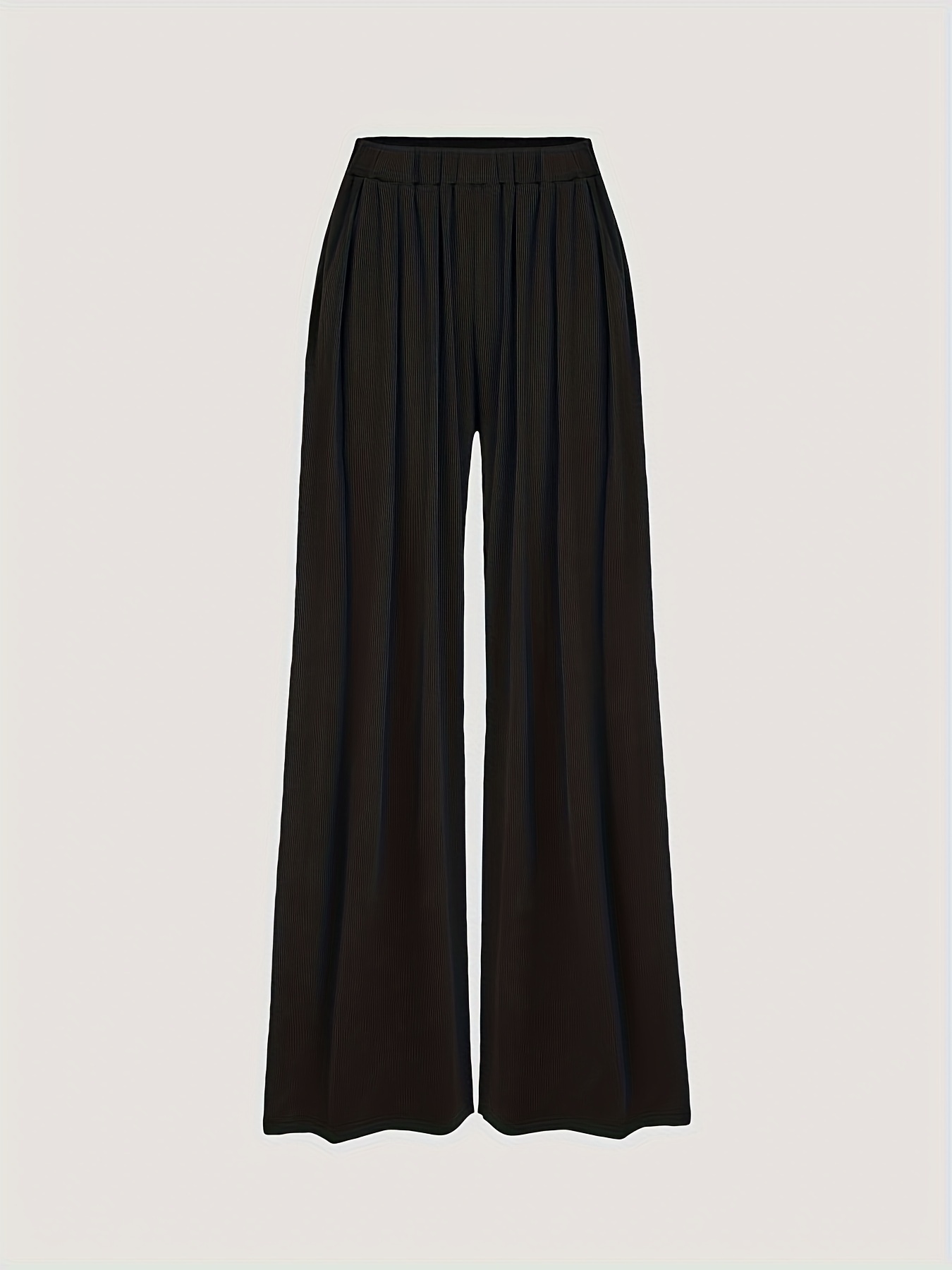 Casual Loose High Waist Pants Solid Wide Leg Fashion Work - Temu United  Kingdom