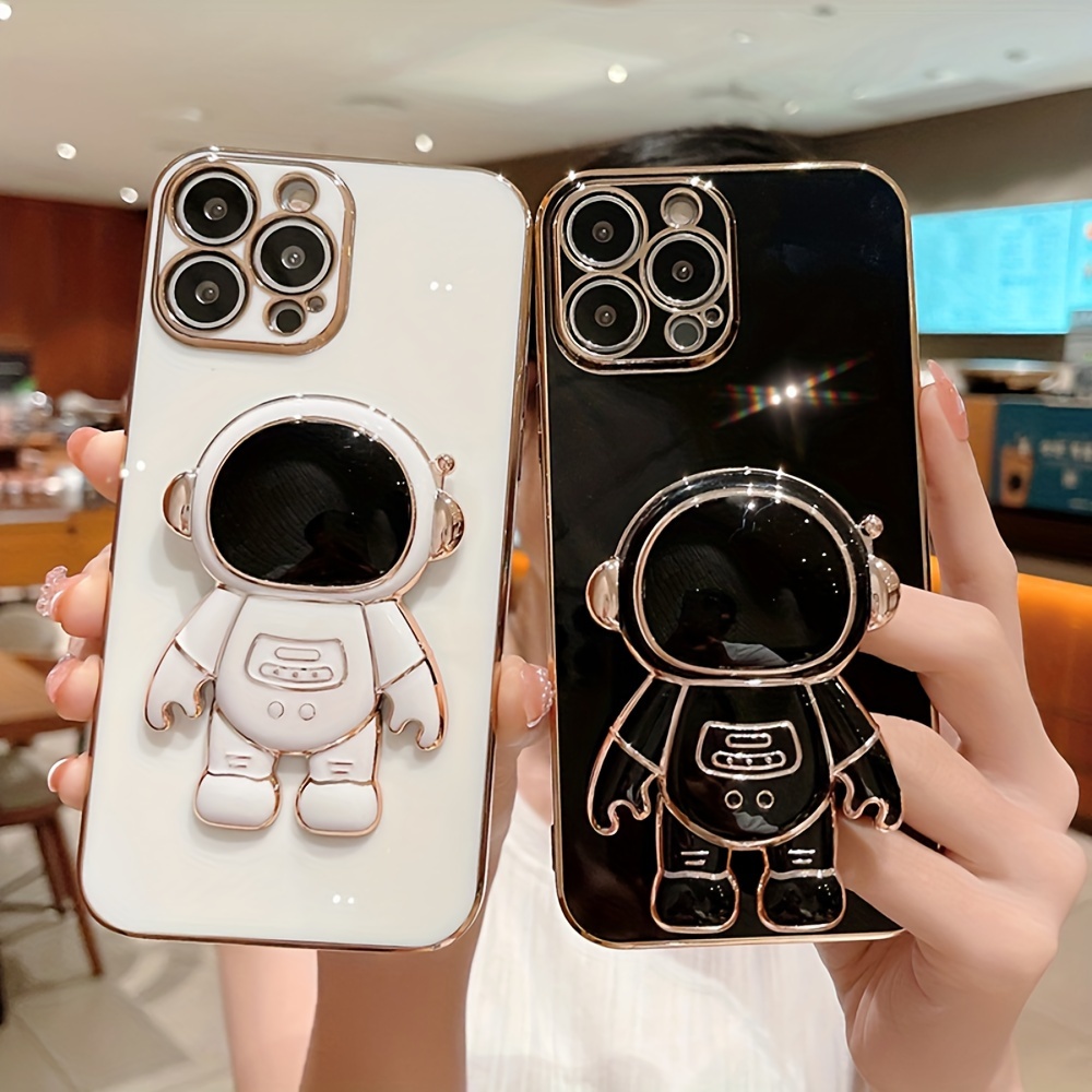 Compatible con Xiaomi 11T Pro Funda con chapado creativo astronauta de  dibujos animados rosa, funda para teléfono Xiaomi 11T, soporte de silicona  a