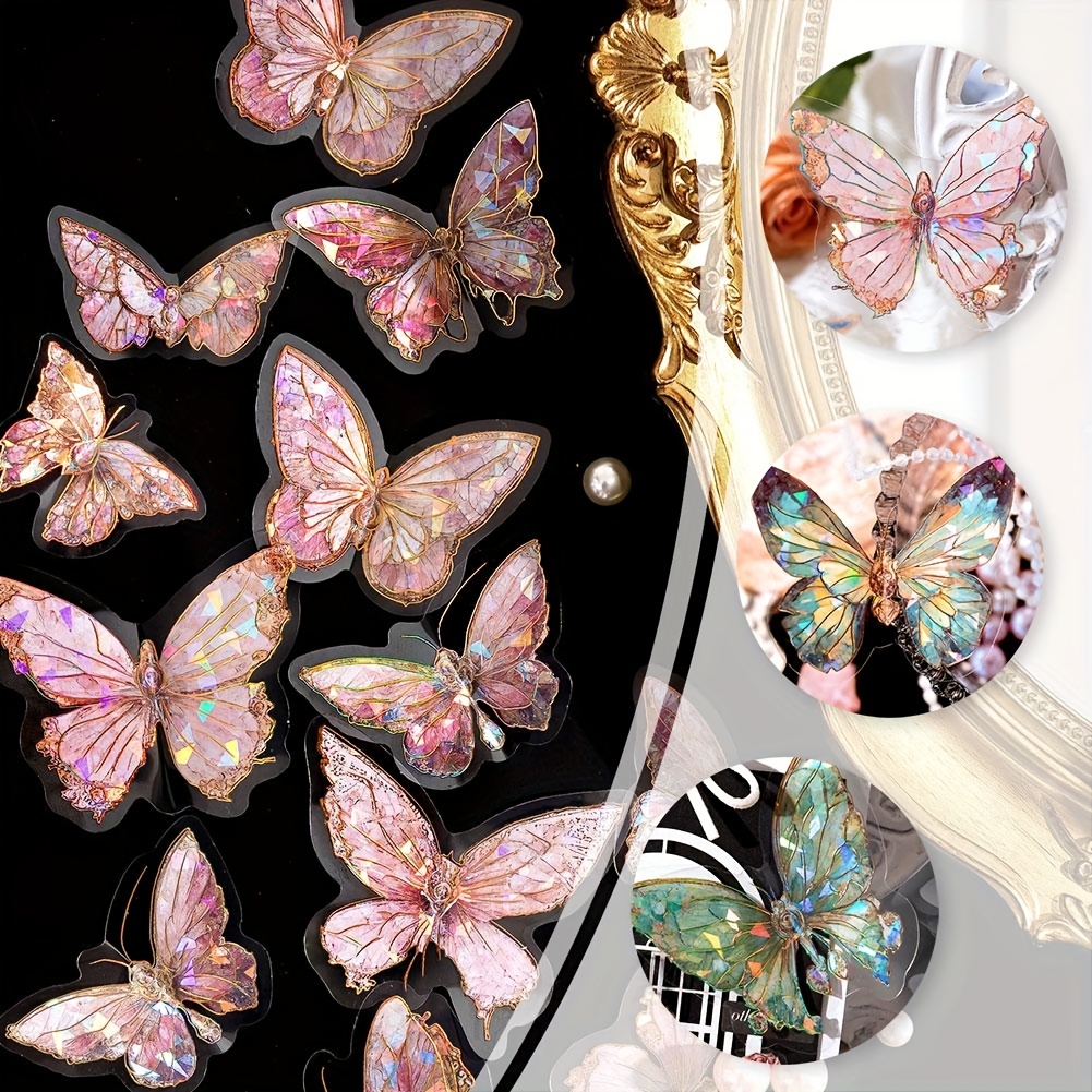 Pet Three dimensional Laser Golden Butterfly Stickers - Temu