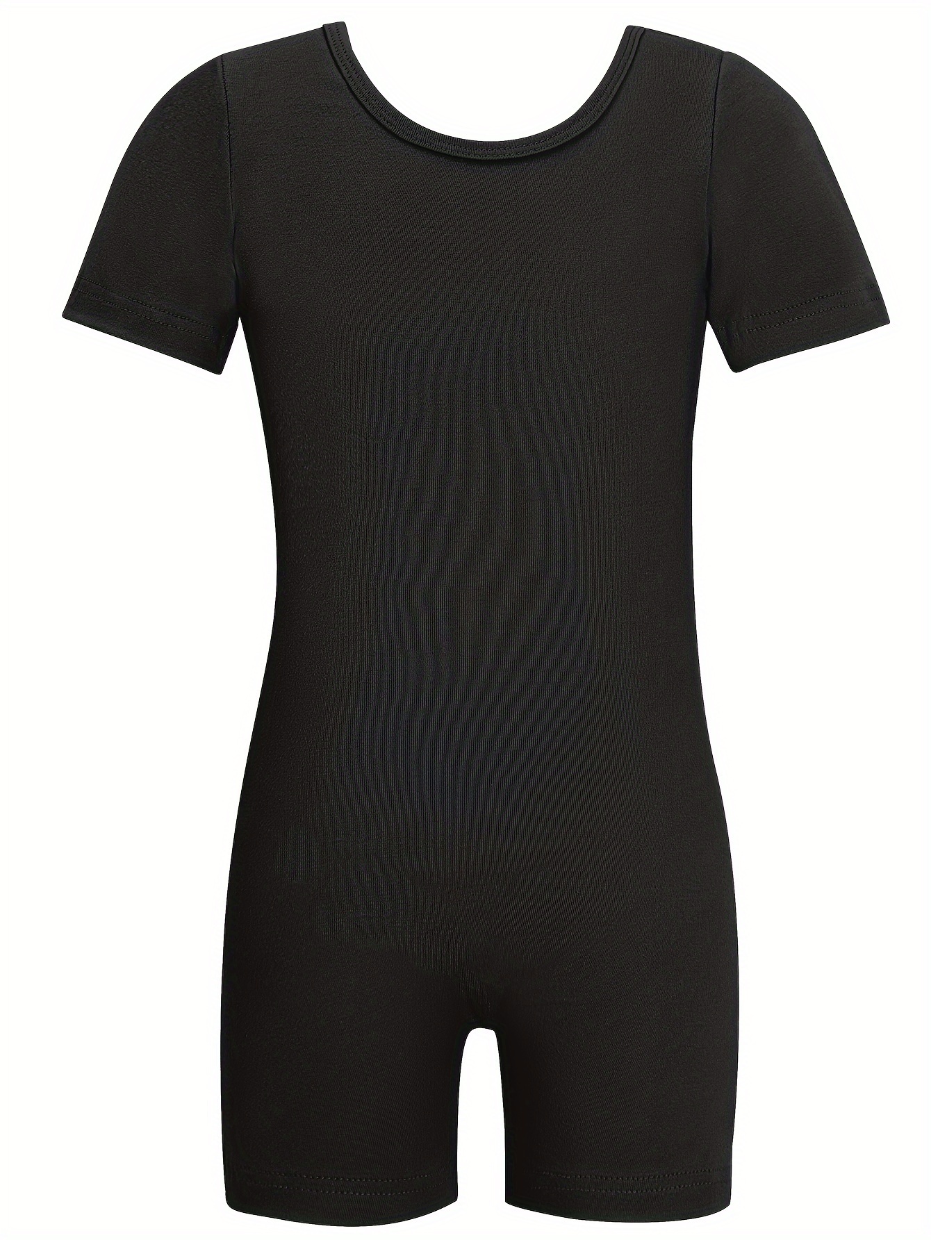 Kids Short Sleeve Gymnastics Romper Suit For Dance Performance