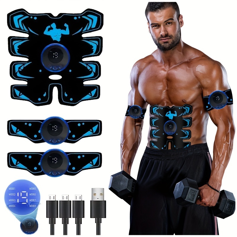 3 Pcs Ems Stimulator, Electric Muscle Stimulator For Workout With Abdomen  Stimulator And Arm/leg/hip Stimulators, Smart Fitness Ems Machine For Men