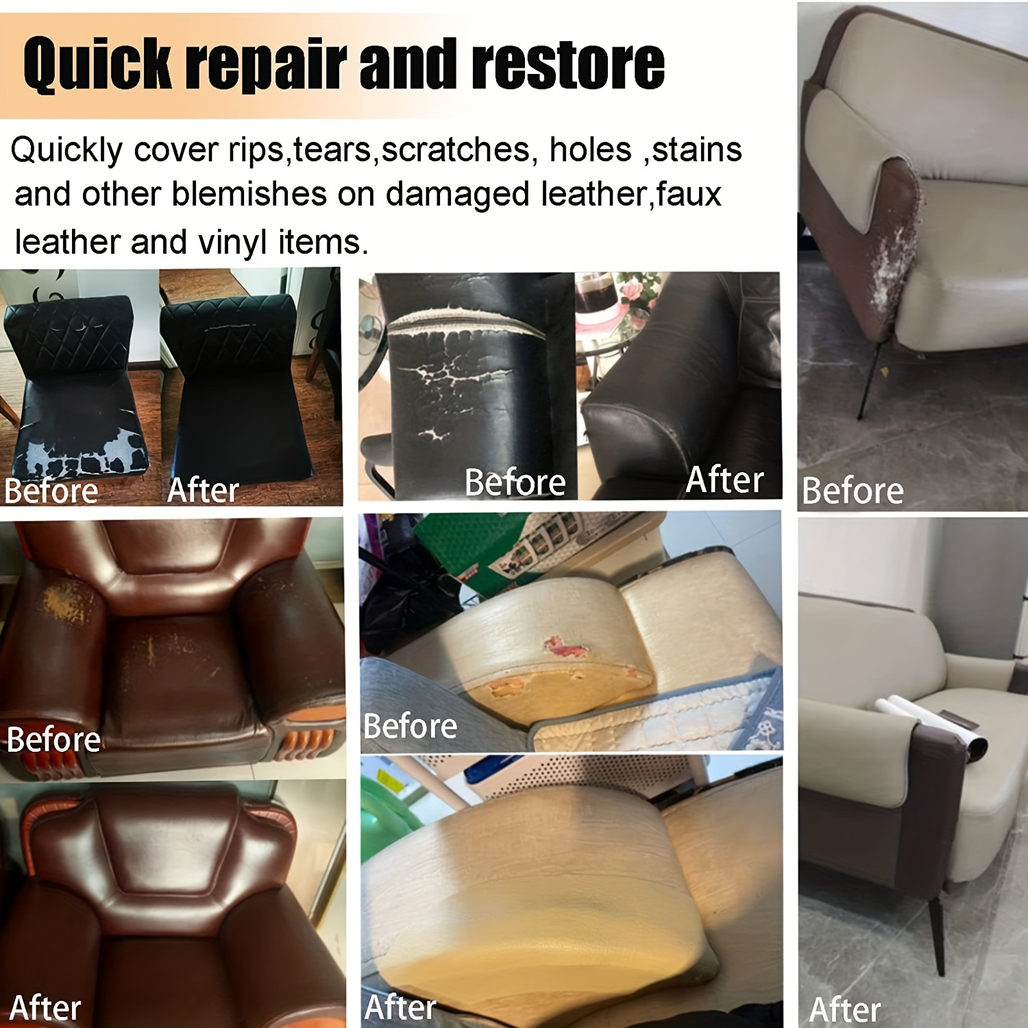Reparaturset Kunstlederflicken Selbstklebend Sofas Möbel - Temu
