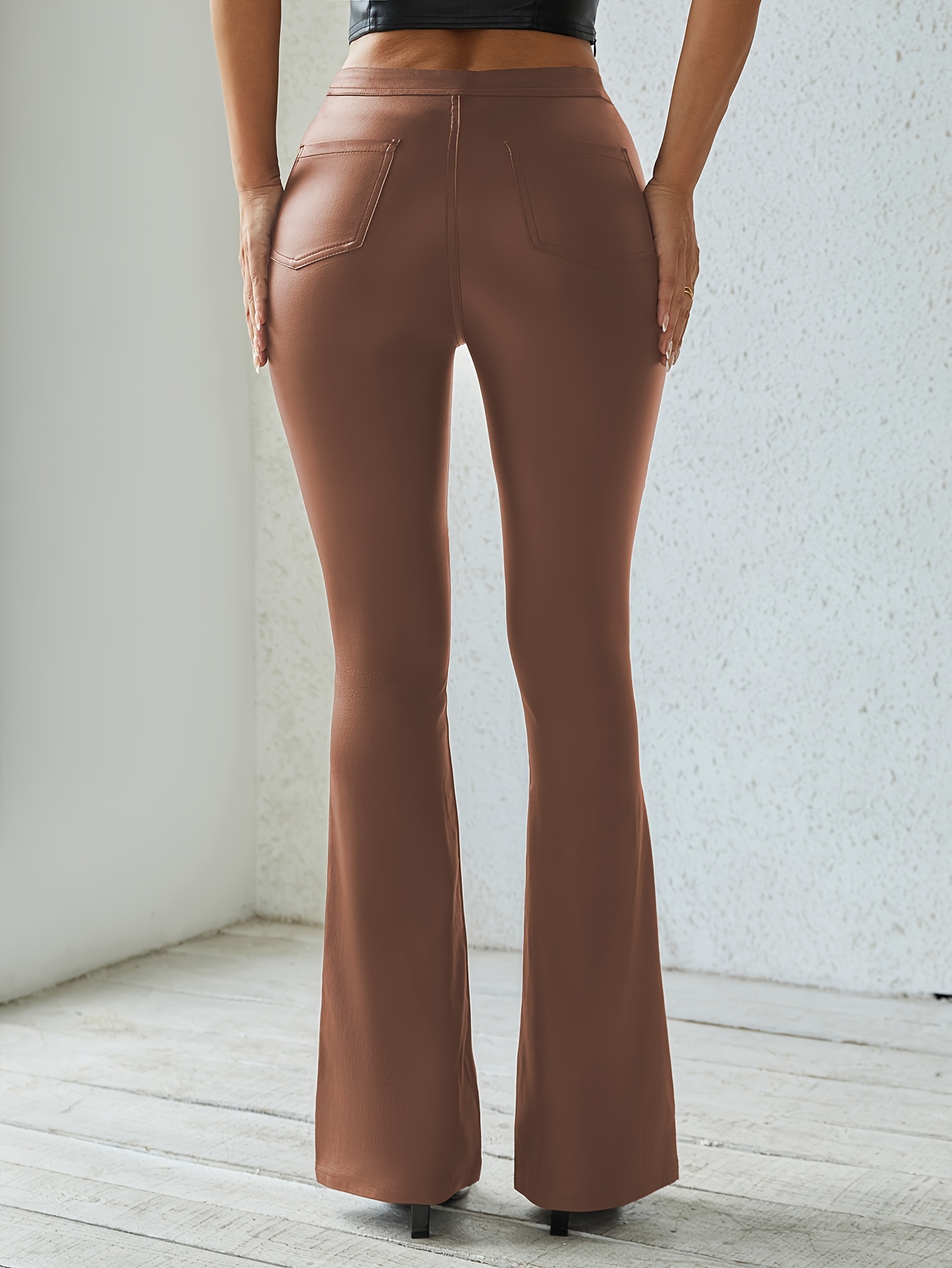 High waisted brown flare pants, Women's Fashion, Bottoms, Other