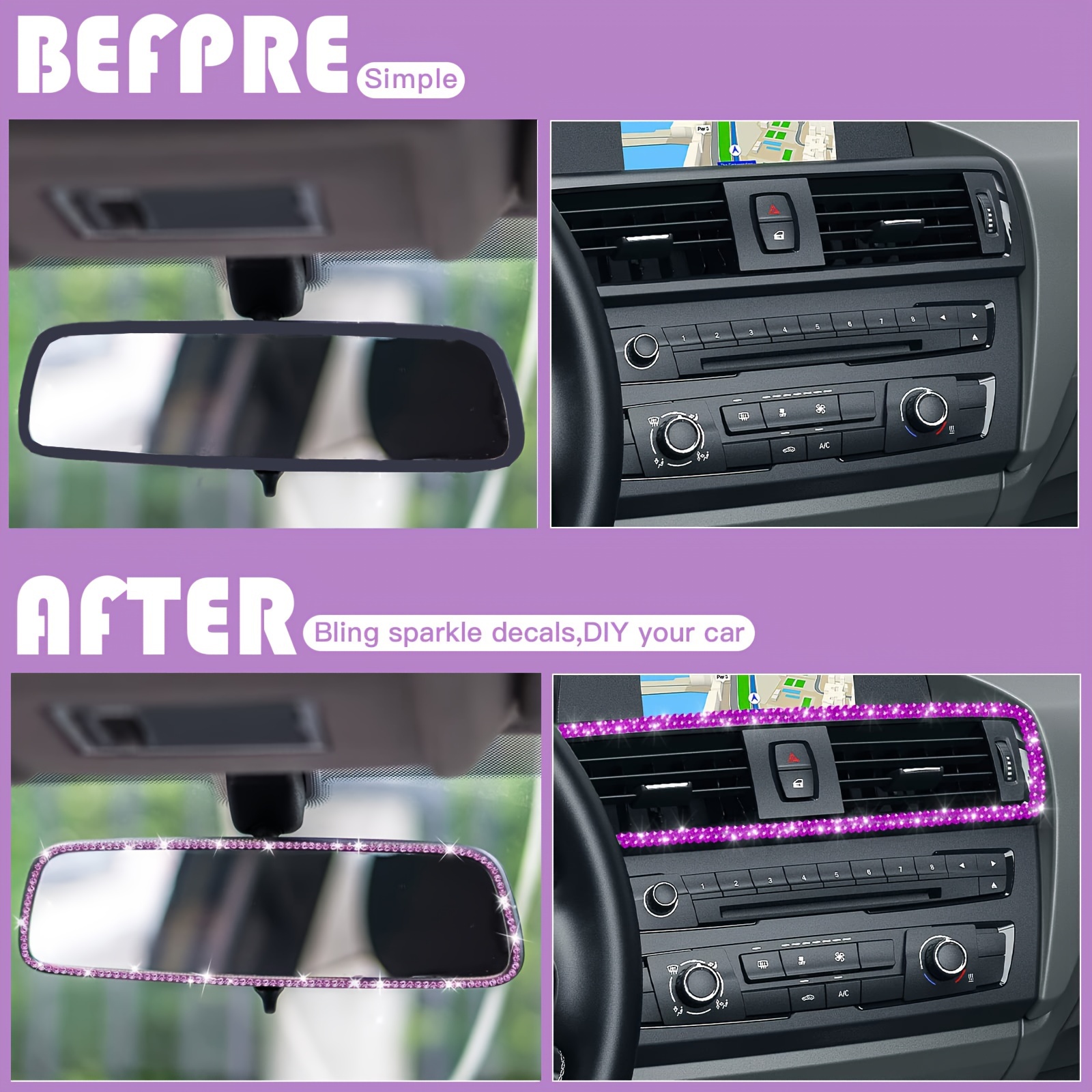 Bling Car Trim Self Adhesive Car Interior Exterior Accessories Car