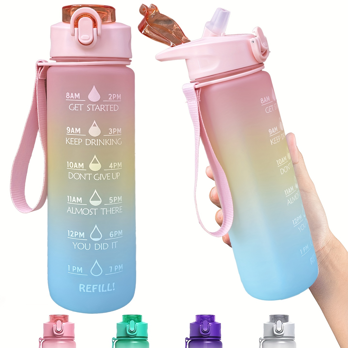 Bpa Free Leakproof Water Bottle With Straw: Perfect For - Temu