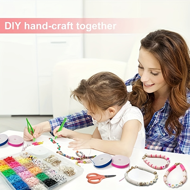 Fun Easy Diy Bracelet Making Kit Includes Clay Beads Preppy - Temu