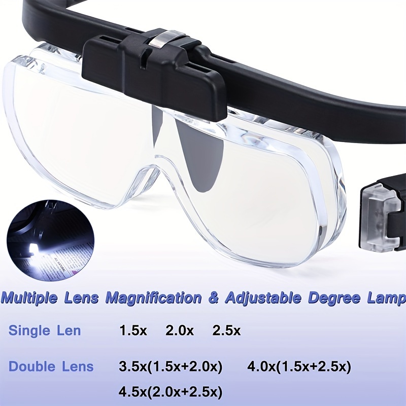 Rechargeable Eye Glasses Magnifying Glass with LED Light Reading