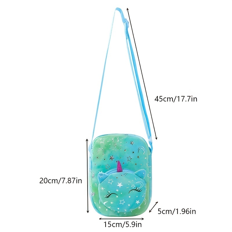 Girls Cute Tie Dye Unicorn Embroidered Messenger Bag, Colorful
