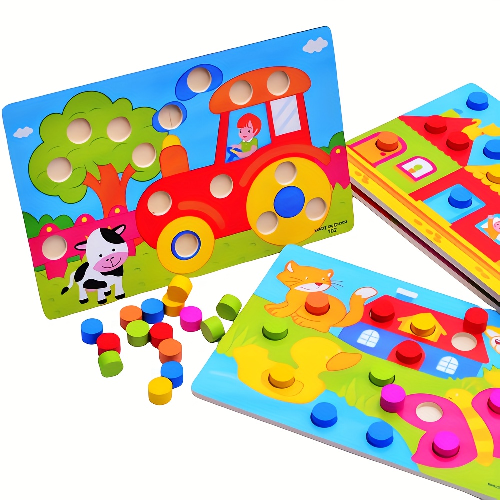 Compra online de 155pcs Jogos de quebra-cabeça de madeira Montessori  Brinquedos educativos para crianças aprendendo brinquedos em  desenvolvimento