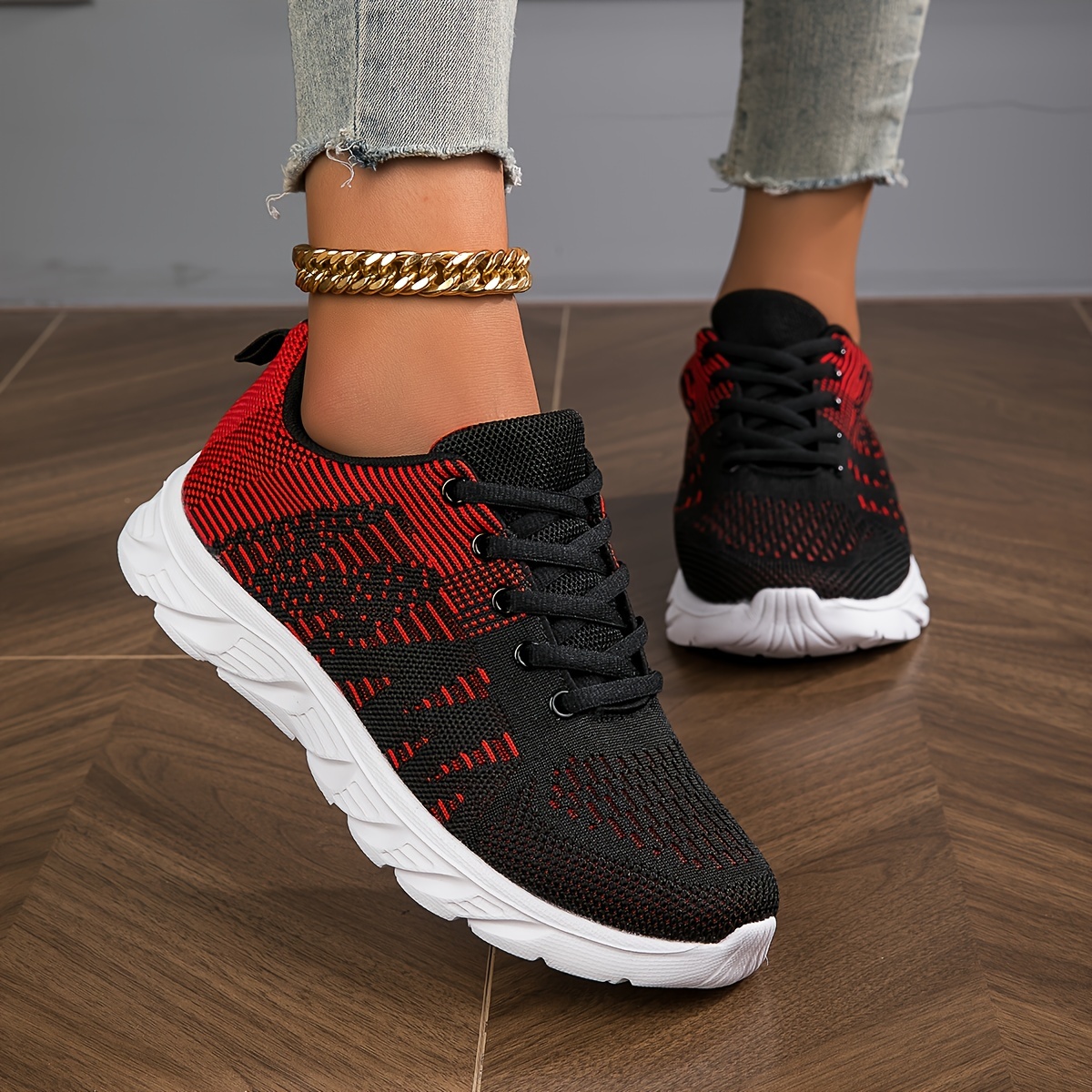 Women's Lightweight Breathable Mesh Knit Running Sneakers