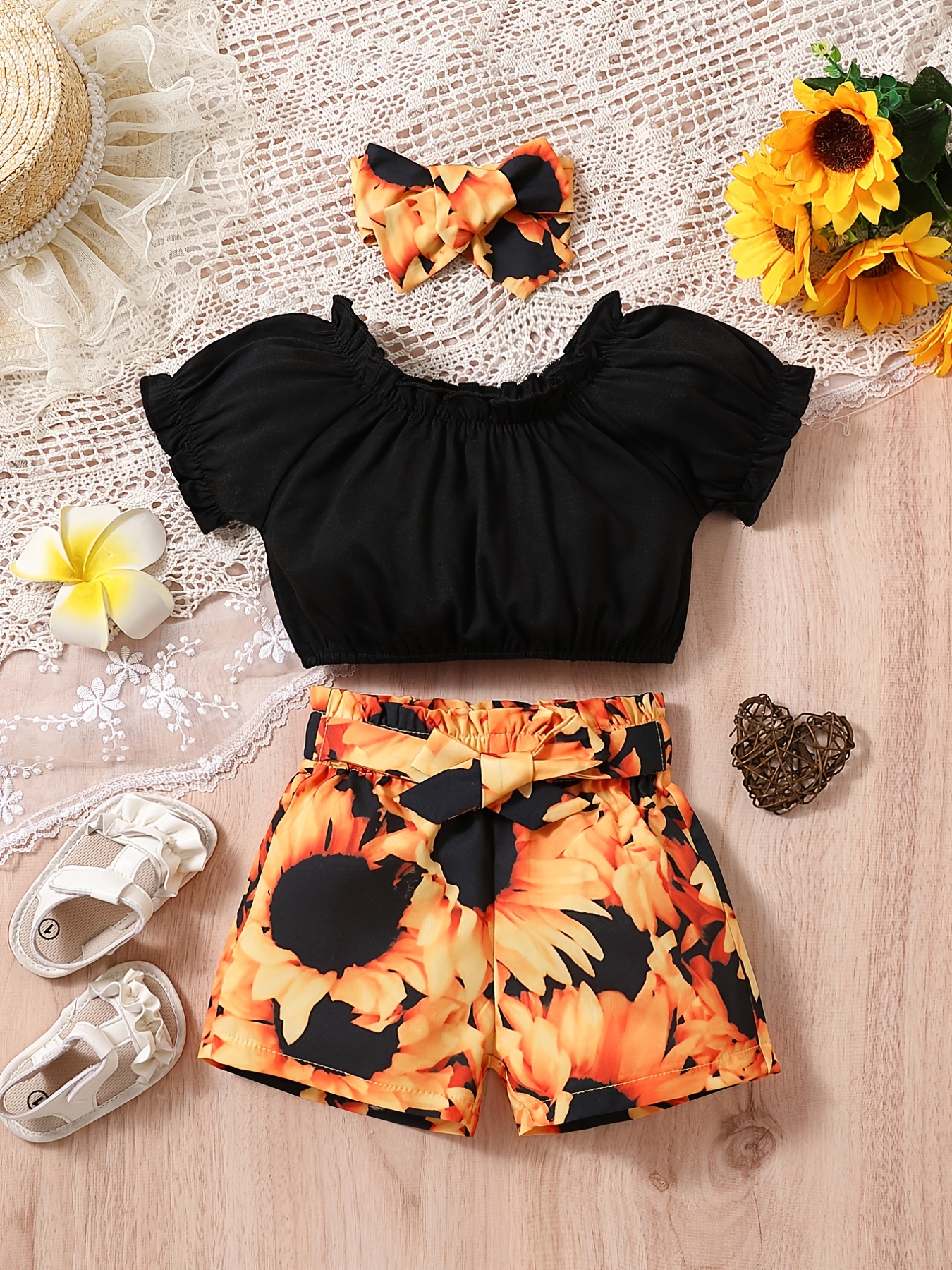 Baby Girl Cute Black Crop Top