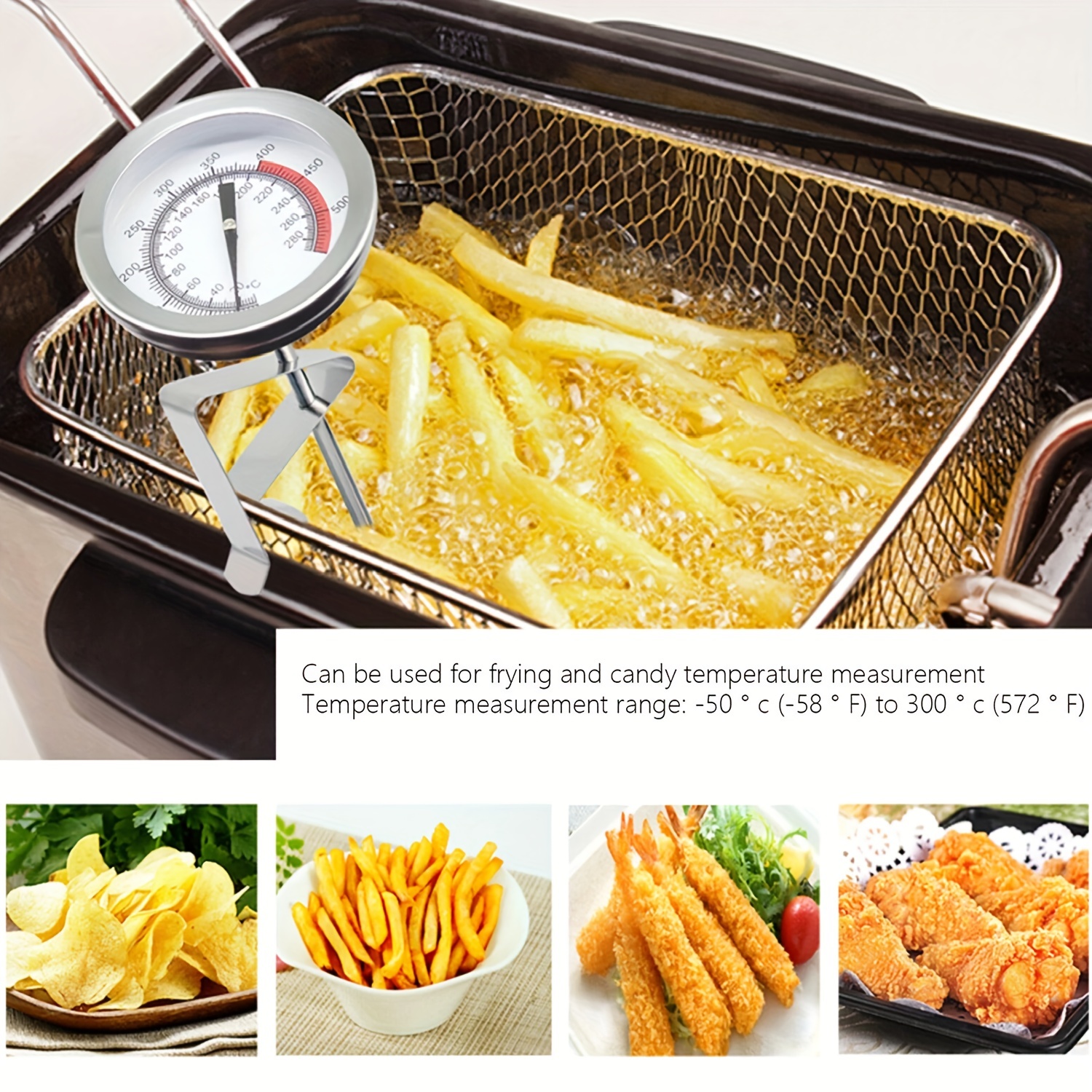 Stainless Steel Fryer, Kitchen Thermometer, Oil Thermometer, Oil Thermometer,  Candy Thermometer, Kitchen Tools, Precision Measuring Tools - Temu