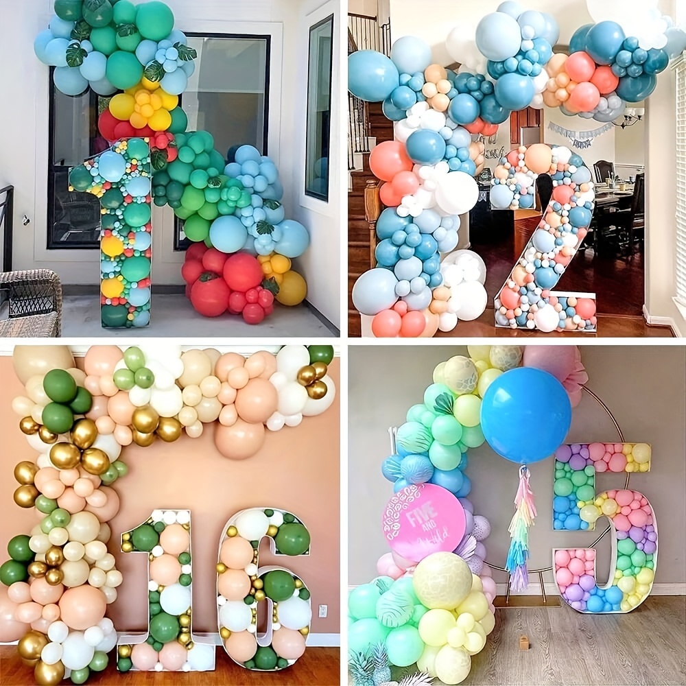 HOUSE OF PARTY 3FT Mosaic Numbers for Balloons - Marquee Numbers Pre-Cut  Light Up 3 Feet Tall Balloon Number Frame, 5 Mosaic Cardboard Numbers for