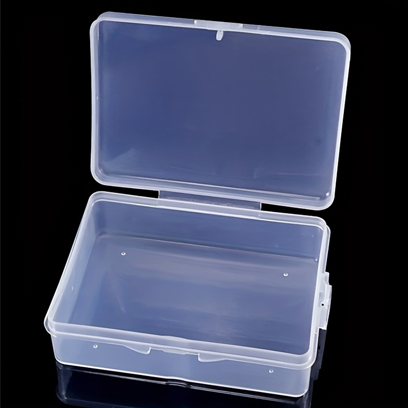 1pc Transparent Plastic Storage Box, Thickened Rectangle Covered