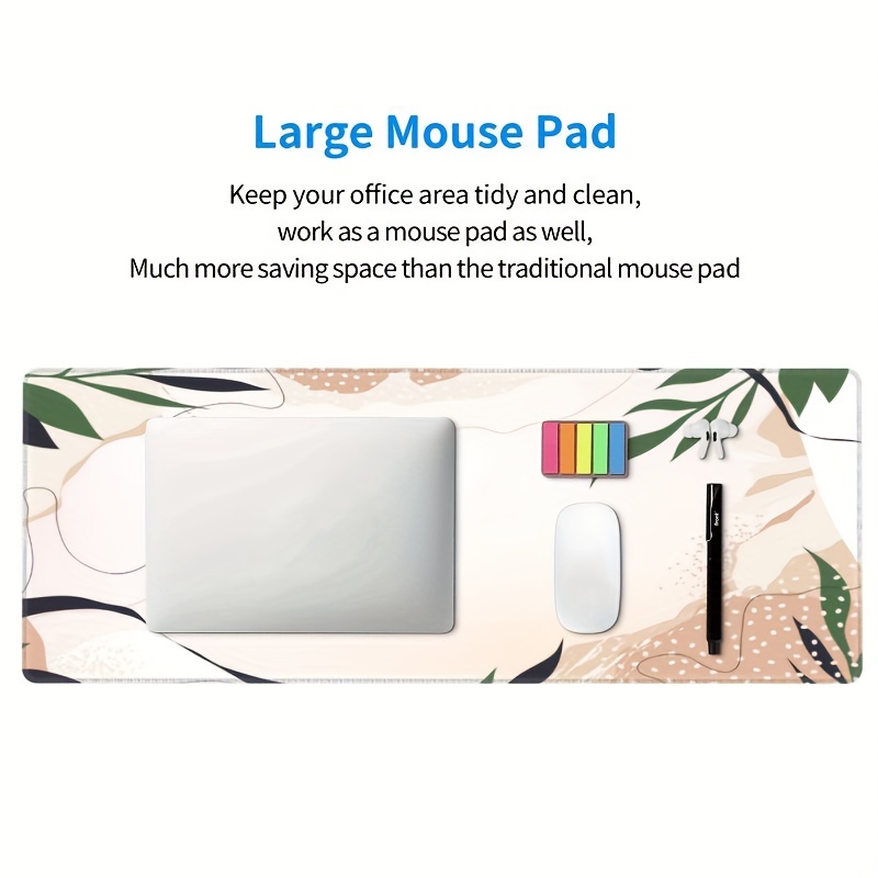 Large Mouse Pad For Desk, Cute Mouse Pad, Plant Abstract Desk Mat, Desk Pad  For Keyboard Mouse, Xl Extended Keyboard Pad, Gaming Mouse Pad, Office Desk  Accessories For Women Desk Organizers 