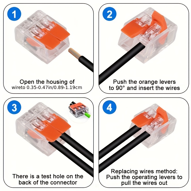 Conectores de cables eléctricos, 4 piezas Conectores de cables