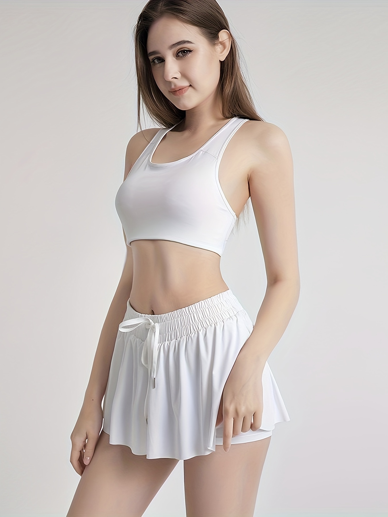 White flowy 2025 skirt yoga