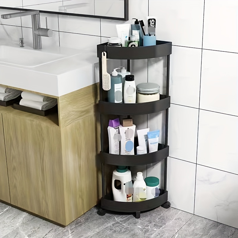 1pc Bathroom Storage Rack, Utilize This Drill-free Corner Shower Caddy And  Adhesive Hooks For Maximizing Bathroom Storage Space