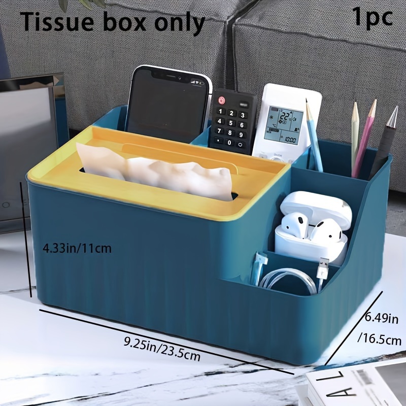 Desktop Multi-functional Tissue Box, Tissue Box Cover, Napkin Dispenser  Container, Tissue Holder With Storage, Remote Control Storage Box For  Bathroom Living Room Bedroom, Home Essentials, Bathroom Accessories - Temu  Belgium
