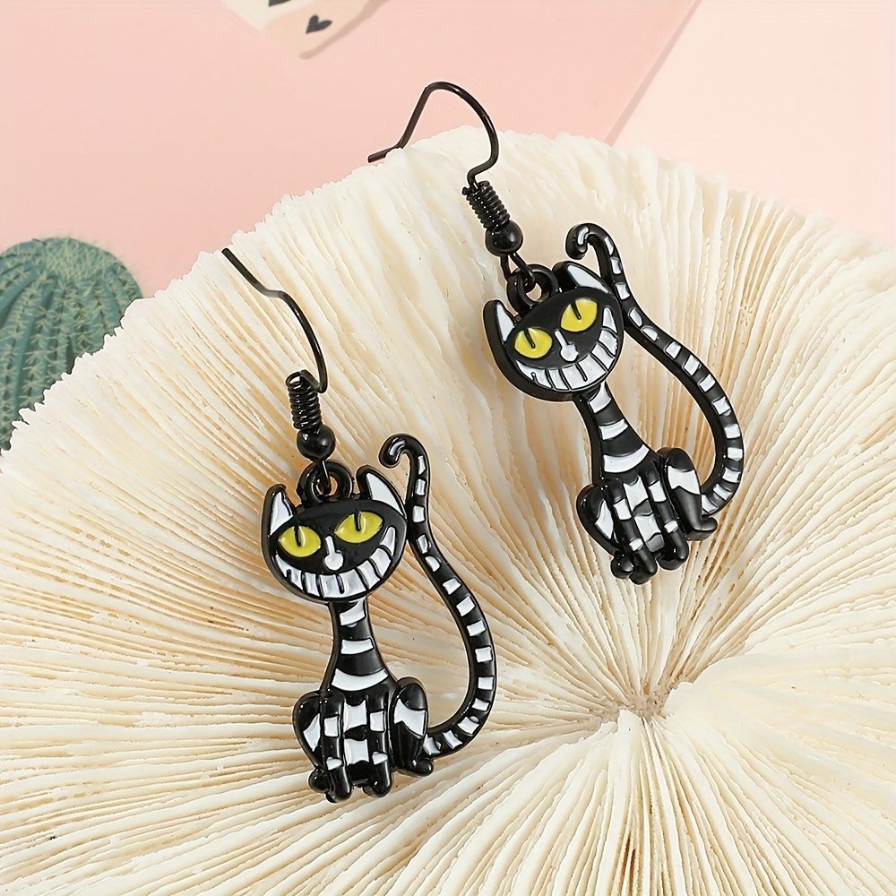 New Cute Cheshire Cat Earrings Alice in Wonderland Accessories