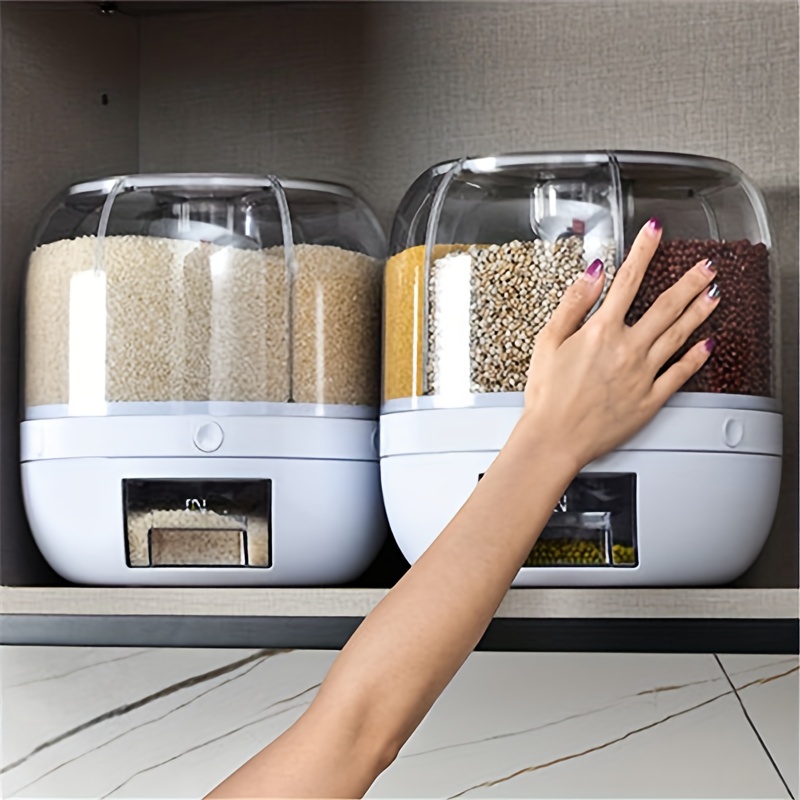 6-rotación del compartimiento de grano de arroz comida seca dispensador con  taza medidora Bl23220 - China Girando el almacenamiento de granos y girar  la caja de almacenamiento de grano precio