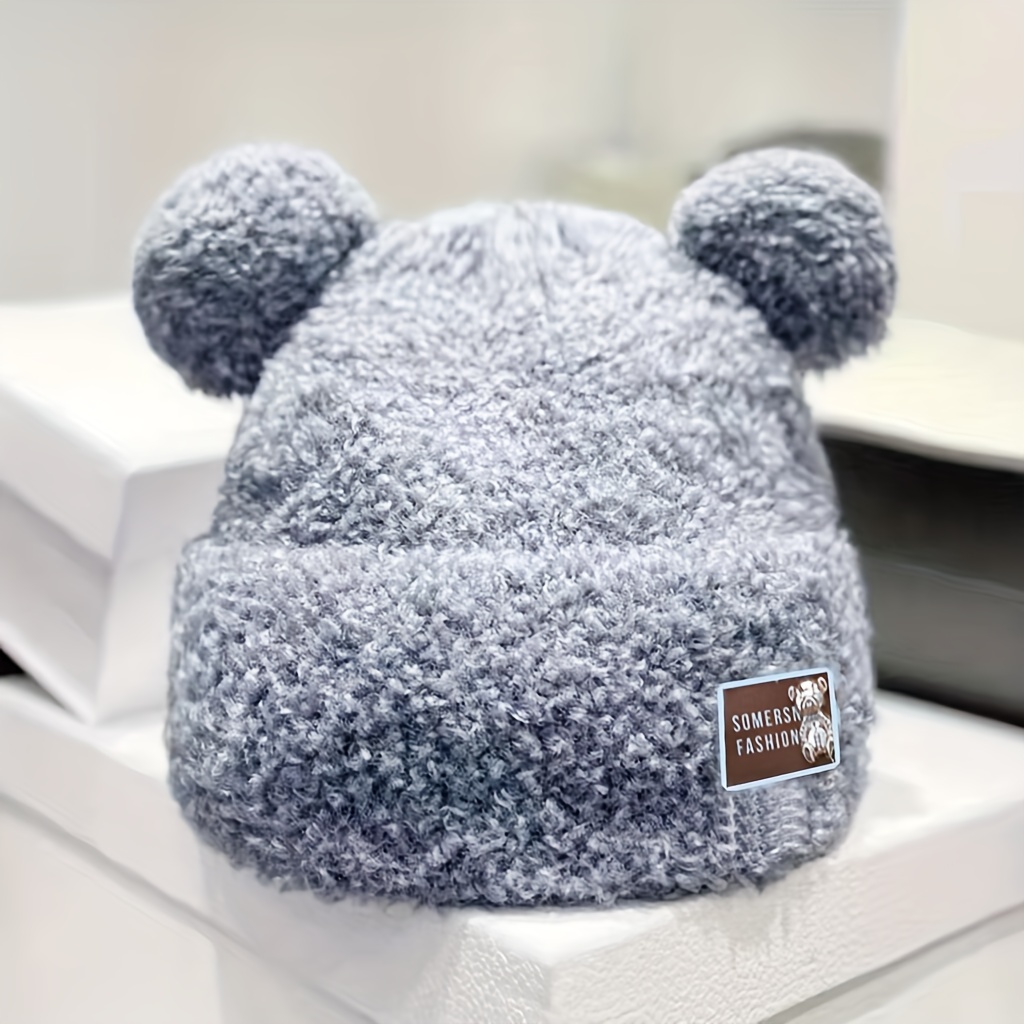 Generic Japanese Cute Cartoon Bear Ear Cap Hat Lamb Plush Cap Warm