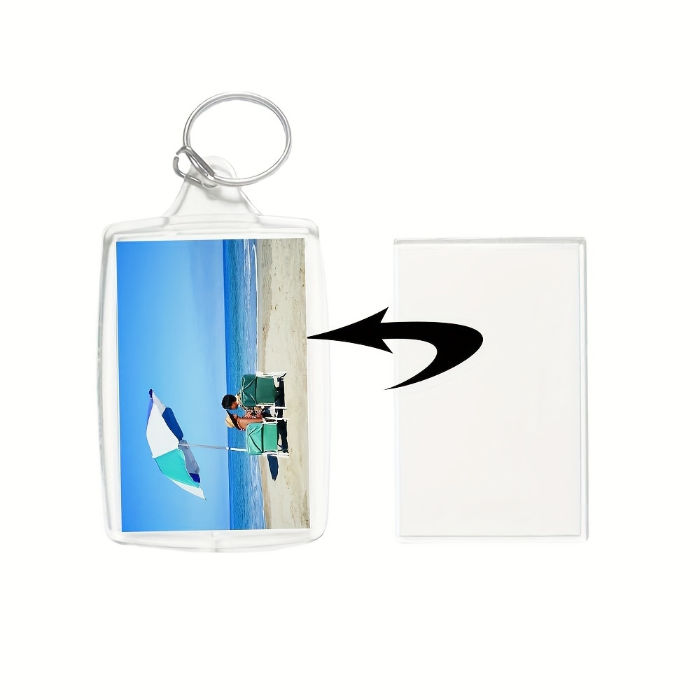 144pcs Blank Acrylic Keychain, Transparent Circular Acrylic Bulk DIY Handicraft Production, with Card Holder Plastic Bag, Vinyl Keychain,Temu