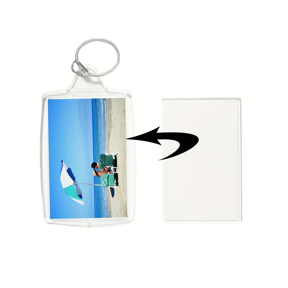 Acrylic Square Photo Frame Keychain Transparent Photo Holder - Temu