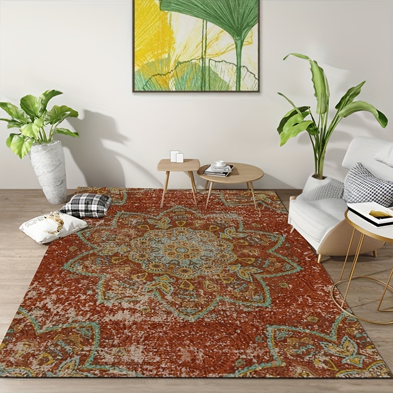 Boho Vintage Absorbent Non Slip Cushioned Rugs Stain - Temu
