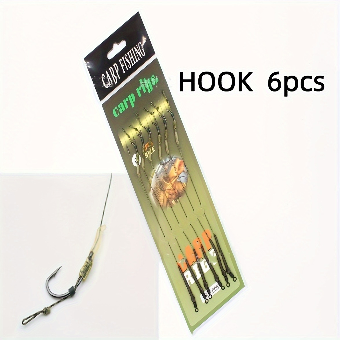 CARP FINGSH 2/6/10pcs Overturned Barbed Fishing Hook With Bead Ball Bait