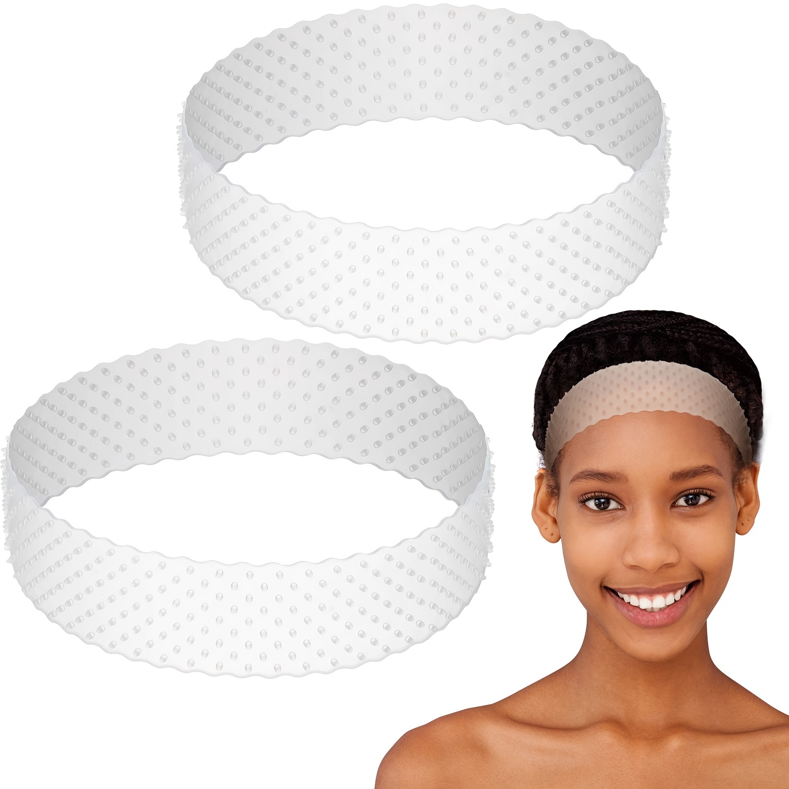 2PCS Silicone Wig Grip Band Non Slip Adjustable Fix Elastic Hair Headband  Supply
