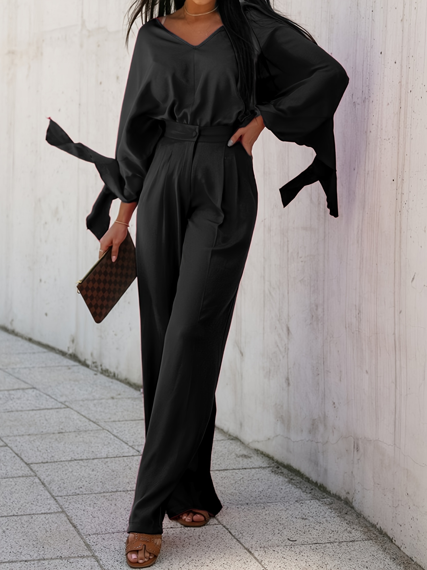 Black Pants Suit For Women - Temu