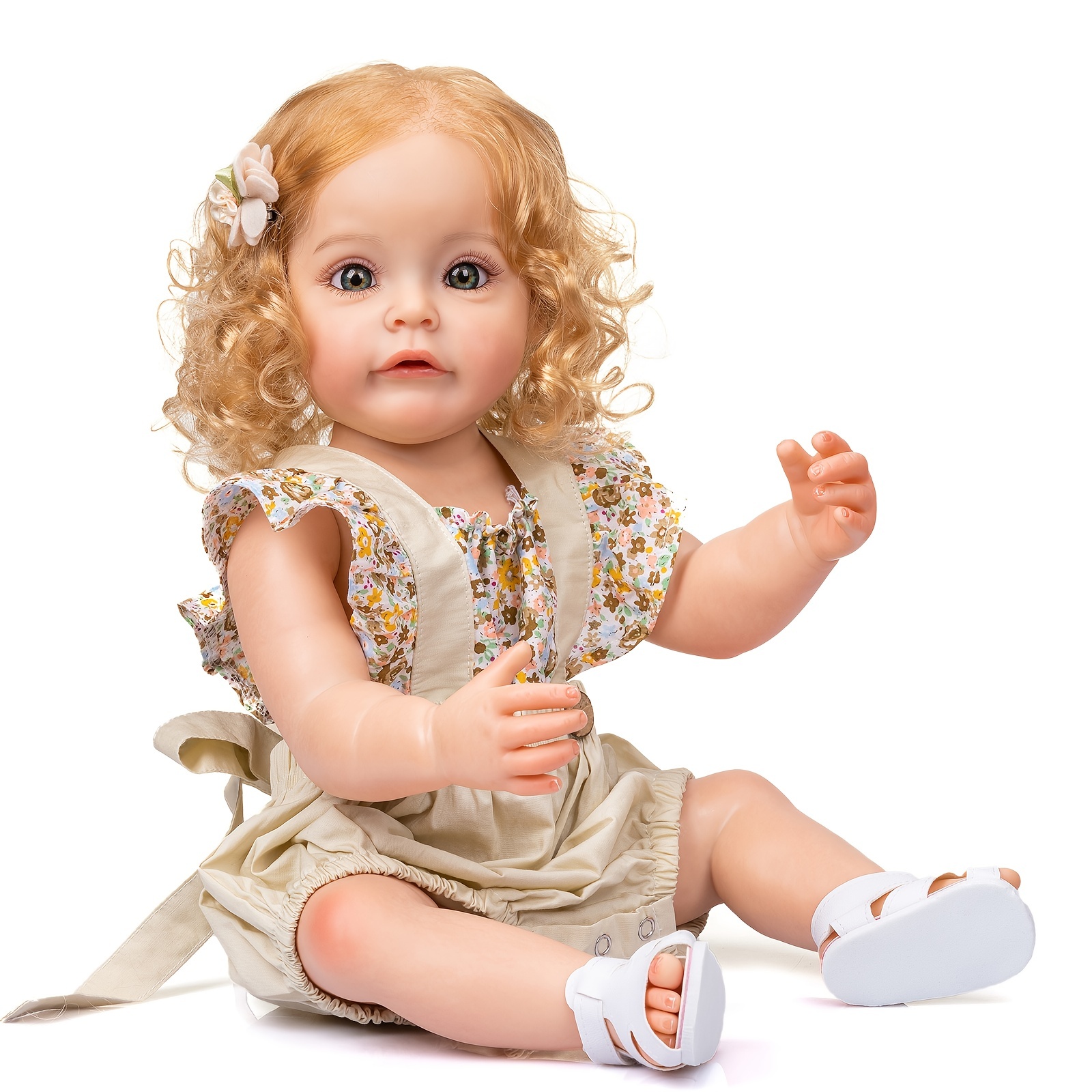 22''/55cm Muñeca Reborn de Silicona de Cuerpo Completo para Niña Princesa,  Pintura Detallada a Mano, Pelo Enraizado Impermeable, Juguete para Niñas