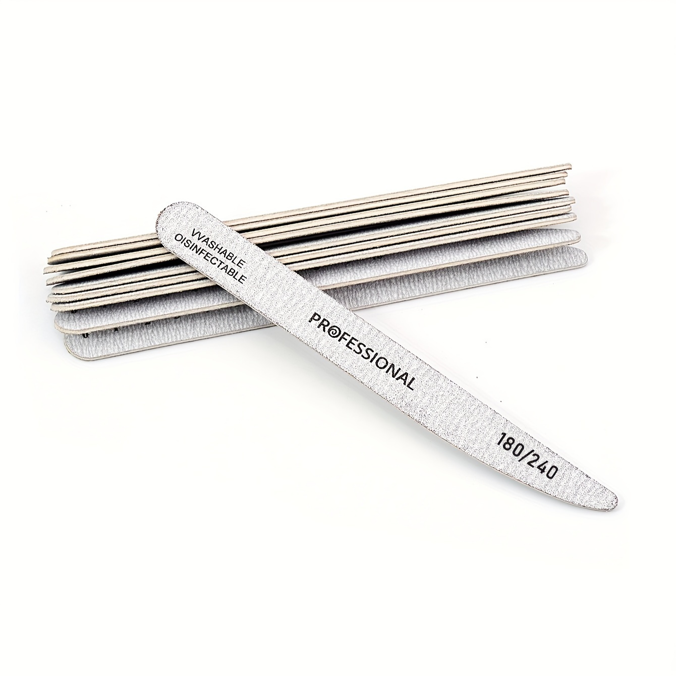 10pcs Knife Type 100 180 240 Nail File Reusable Nail Buffer Manicure Tools Home And Salon Use Double-sided Emery Board Washable Emery Board