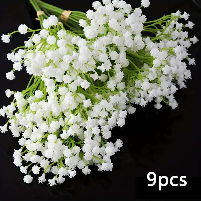 DEEMEI Babys Breath Artificial Flowers 15 PCS Fake Babys Breath Flowers  Artificial Bulk White Gypsophila Bouquets Real Touch Faux Flowers for  Wedding