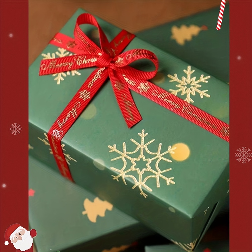 Red and Green Holiday Snowflake Christmas Gift Wrapping Paper + Reviews