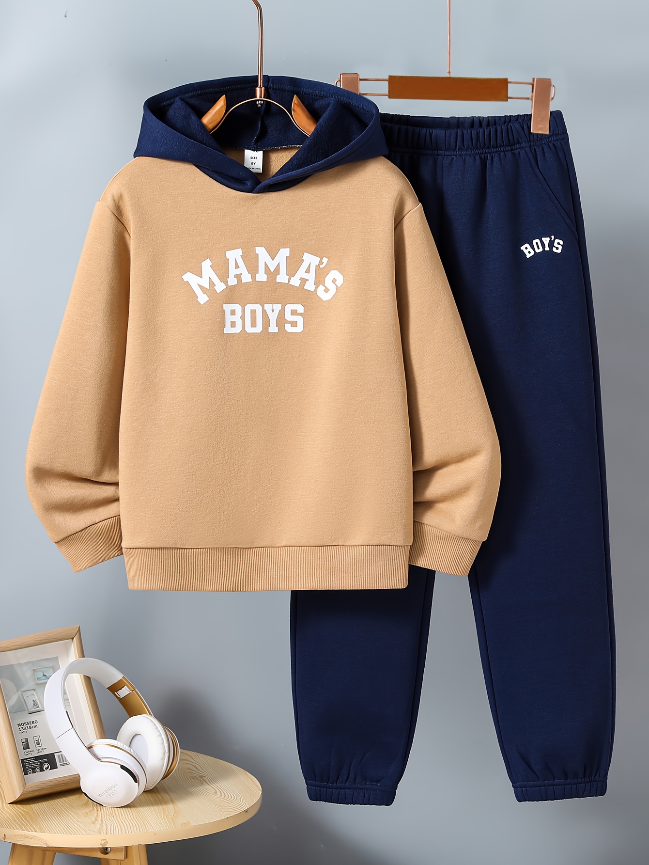 Boy's Christmas Style Outfit 2pcs, Hoodie & Jogger Pants Set, Kid's Clothes  For Spring Fall