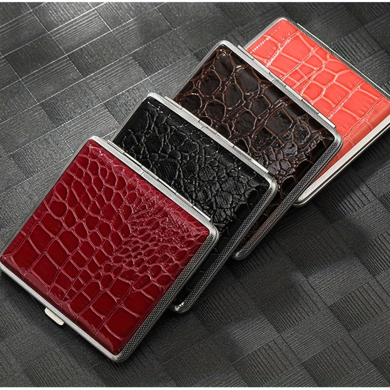 Portable Leather Cigarette Case Cigarette Case Metal Durable