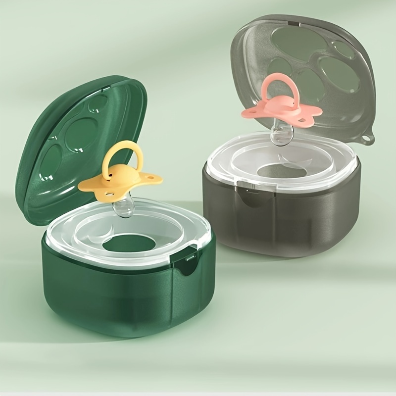 1pc Baby Car Hanging Pacifier Storage Box, Portable Dustproof Teething Toy Organizer, Transparent Plastic Container