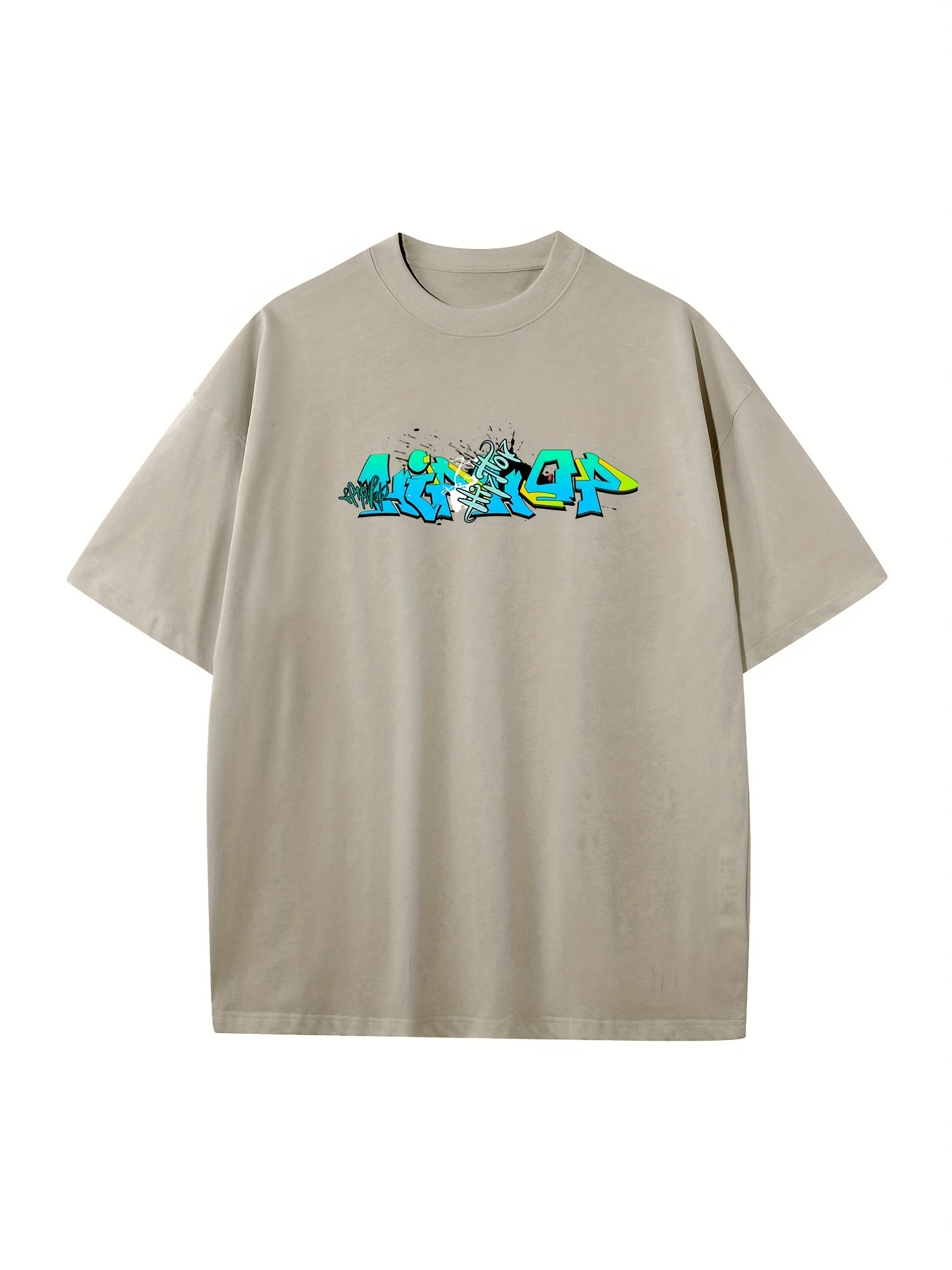Hip Hop Graffiti Pattern Mens Trendy Cotton T Shirt Casual